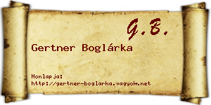 Gertner Boglárka névjegykártya