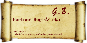 Gertner Boglárka névjegykártya